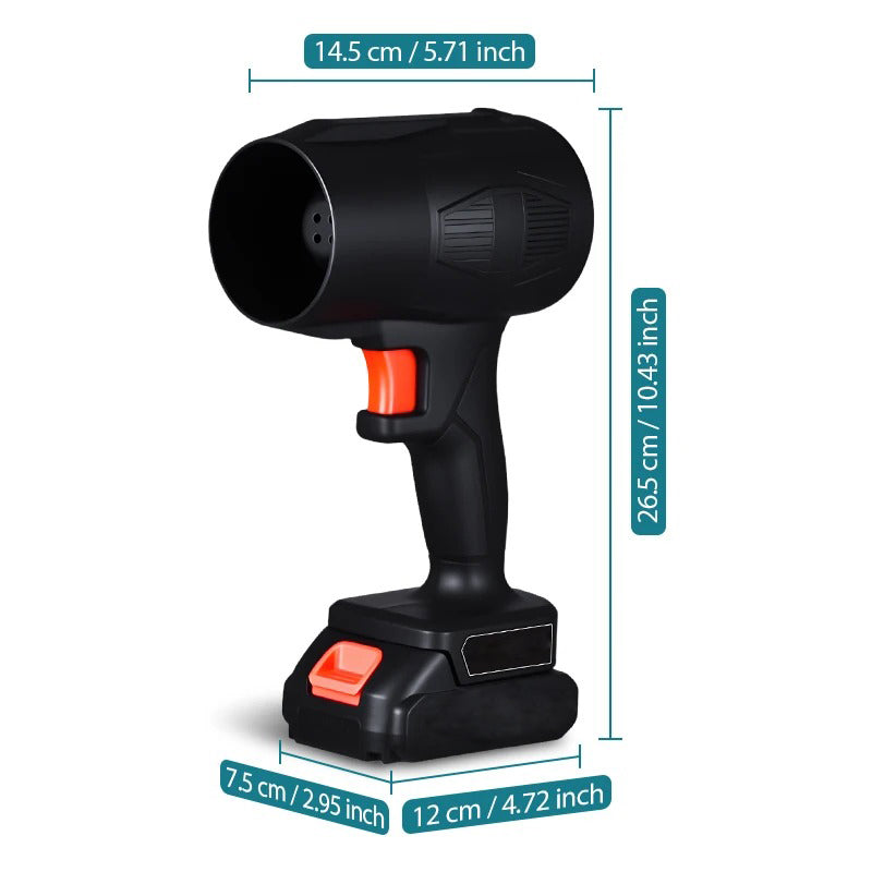 Lightweight cordless leaf blower compared with bulky conventional blowers